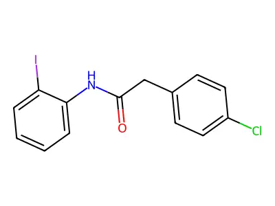 2-(4-chlorophenyl)-N-(2-iodophenyl)acetamide structure