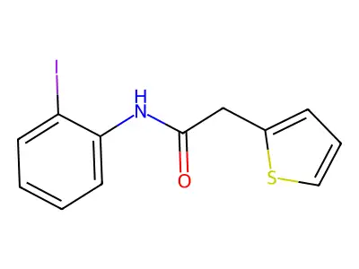 N-(2-iodophenyl)-2-(thiophen-2-yl)acetamide structure