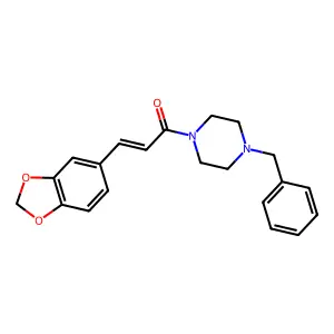 3-(1,3-Benzodioxol-5-yl)-1-(4-benzylpiperazin-1-yl)prop-2-en-1-one structure