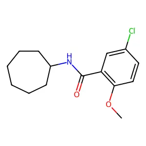5-chloro-N-cycloheptyl-2-methoxybenzamide structure