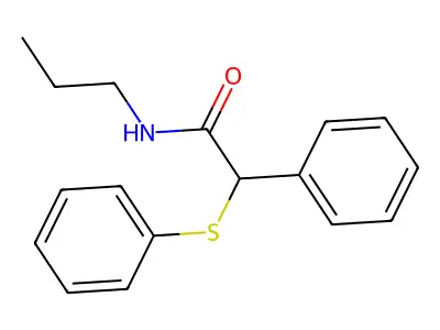 2-phenyl-2-(phenylsulfanyl)-N-propylacetamide structure