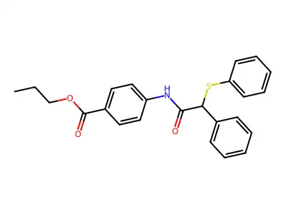 Propyl 4-{[phenyl(phenylsulfanyl)acetyl]amino}benzoate structure