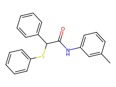 N-(3-methylphenyl)-2-phenyl-2-phenylsulfanylacetamide structure