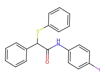 N-(4-iodophenyl)-2-phenyl-2-(phenylsulfanyl)acetamide structure