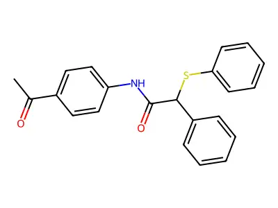 N-(4-acetylphenyl)-2-phenyl-2-(phenylsulfanyl)acetamide structure