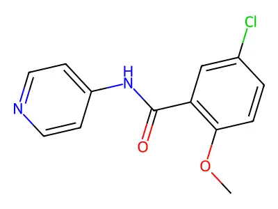 5-chloro-2-methoxy-N-pyridin-4-ylbenzamide structure