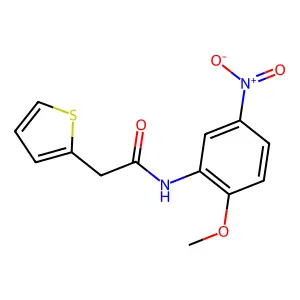 N-(2-methoxy-5-nitrophenyl)-2-(thiophen-2-yl)acetamide structure