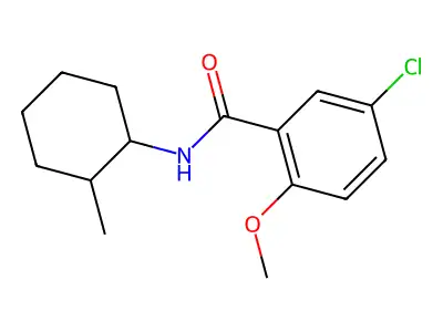 5-chloro-2-methoxy-N-(2-methylcyclohexyl)benzamide structure