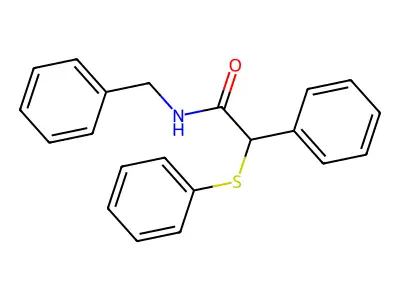 N-benzyl-2-phenyl-2-phenylsulfanylacetamide structure