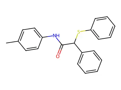 N-(4-methylphenyl)-2-phenyl-2-(phenylsulfanyl)acetamide structure
