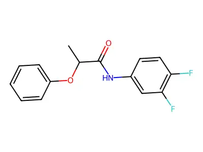 N-(3,4-difluorophenyl)-2-phenoxypropanamide structure
