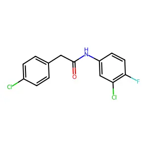N-(3-chloro-4-fluorophenyl)-2-(4-chlorophenyl)acetamide structure