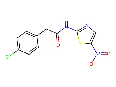 2-(4-chlorophenyl)-N-(5-nitro-1,3-thiazol-2-yl)acetamide structure