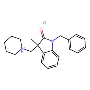 2-Indolinone, 1-benzyl-3-methyl-3-piperidinomethyl-, monohydrochloride structure