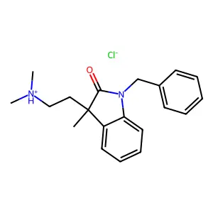 2-Indolinone, 1-benzyl-3-(2-(dimethylamino)ethyl)-3-methyl-, monohydrochloride structure