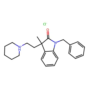 2-Indolinone, 1-benzyl-3-methyl-3-(2-(piperidino)ethyl)-, monohydrochloride structure