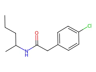 2-(4-chlorophenyl)-N-pentan-2-ylacetamide structure