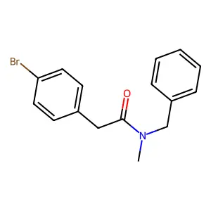 N-benzyl-2-(4-bromophenyl)-N-methylacetamide structure
