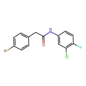 2-(4-bromophenyl)-N-(3-chloro-4-fluorophenyl)acetamide structure
