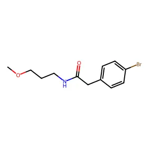 2-(4-bromophenyl)-N-(3-methoxypropyl)acetamide structure