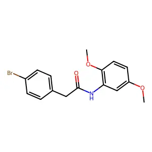 2-(4-bromophenyl)-N-(2,5-dimethoxyphenyl)acetamide structure