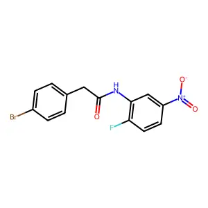 2-(4-bromophenyl)-N-(2-fluoro-5-nitrophenyl)acetamide structure