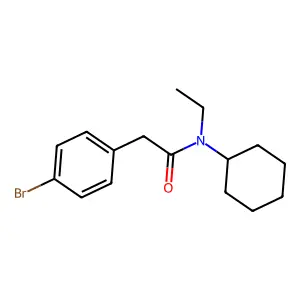 2-(4-bromophenyl)-N-cyclohexyl-N-ethylacetamide structure