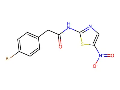 2-(4-bromophenyl)-N-(5-nitro-1,3-thiazol-2-yl)acetamide structure