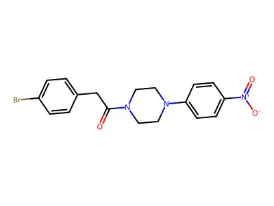 2-(4-Bromophenyl)-1-[4-(4-nitrophenyl)piperazin-1-yl]ethanone structure