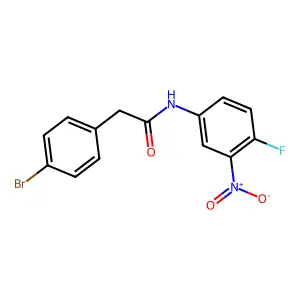 2-(4-bromophenyl)-N-(4-fluoro-3-nitrophenyl)acetamide structure