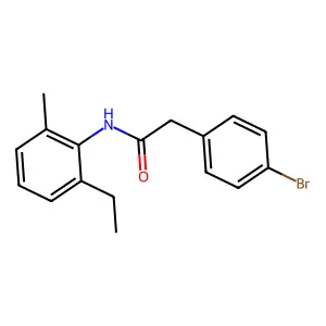 2-(4-bromophenyl)-N-(2-ethyl-6-methylphenyl)acetamide structure