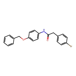 2-(4-bromophenyl)-N-(4-phenylmethoxyphenyl)acetamide structure
