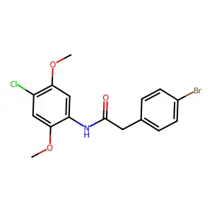 2-(4-bromophenyl)-N-(4-chloro-2,5-dimethoxyphenyl)acetamide structure
