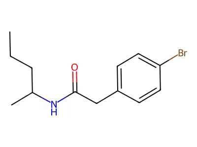 2-(4-bromophenyl)-N-(pentan-2-yl)acetamide structure