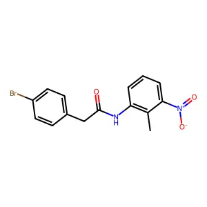 2-(4-bromophenyl)-N-(2-methyl-3-nitrophenyl)acetamide structure