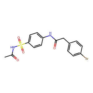 N-[4-(acetylsulfamoyl)phenyl]-2-(4-bromophenyl)acetamide structure