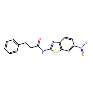 N-(6-nitro-1,3-benzothiazol-2-yl)-3-phenylpropanamide structure
