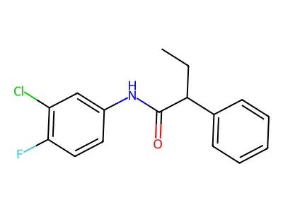 N-(3-chloro-4-fluorophenyl)-2-phenylbutanamide structure