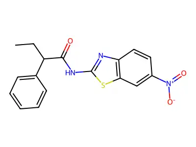 N-(6-nitro-1,3-benzothiazol-2-yl)-2-phenylbutanamide structure