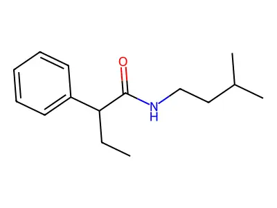 N-isopentyl-2-phenylbutanamide structure