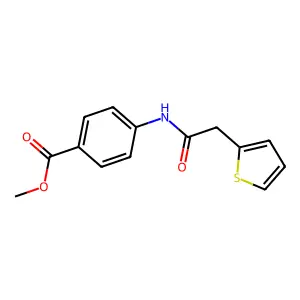Benzoic acid, 4-[1-oxo-2-(2-thienyl)ethylamino]-, methyl ester structure