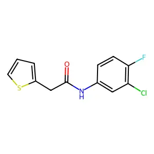 N-(3-chloro-4-fluorophenyl)-2-(2-thienyl)acetamide structure