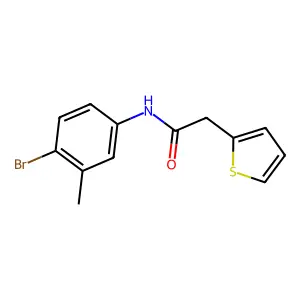 N-(4-bromo-3-methylphenyl)-2-(2-thienyl)acetamide structure