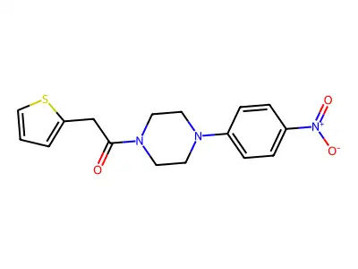 1-[4-(4-Nitrophenyl)piperazin-1-yl]-2-thiophen-2-ylethanone structure