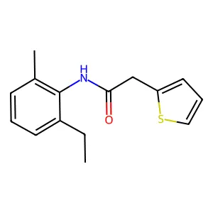 N-(2-ethyl-6-methylphenyl)-2-(thiophen-2-yl)acetamide structure