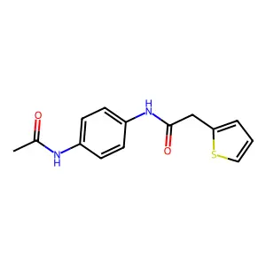 N-(4-acetamidophenyl)-2-thiophen-2-ylacetamide structure