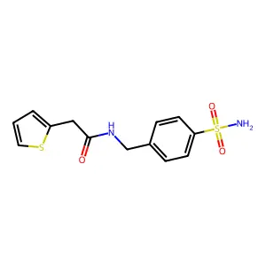 N-[(4-sulfamoylphenyl)methyl]-2-thiophen-2-ylacetamide structure
