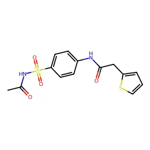 N-[4-(acetylsulfamoyl)phenyl]-2-thiophen-2-ylacetamide structure
