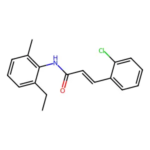 (E)-3-(2-chlorophenyl)-N-(2-ethyl-6-methylphenyl)prop-2-enamide structure