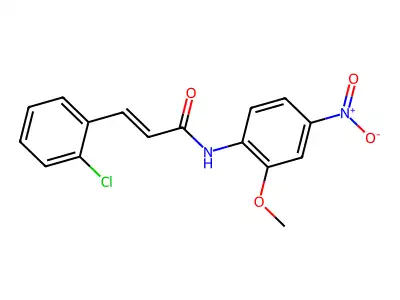 (E)-3-(2-chlorophenyl)-N-(2-methoxy-4-nitrophenyl)prop-2-enamide structure
